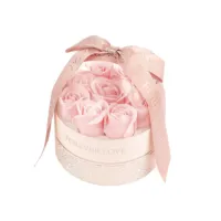 Boîtes cadeaux de savon en forme de fleur pour la Saint-Valentin, nouveau design, carton ondulé éternel avec laminage mat et gaufrage