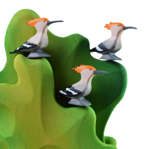 Juguete de madera tallada con forma de pájaro Hoopoe, decoración creativa de madera con forma de Hoopoe - Product Image 3
