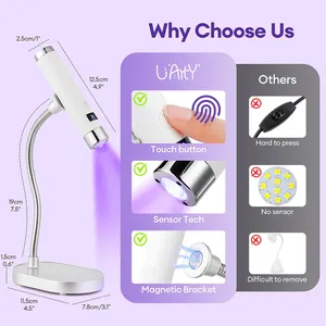 Lampe à ongles portable rechargeable avec tuyau flexible, lampe LED pour le séchage du gel, outils de nail art - Product Image 3
