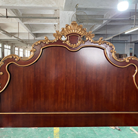 Cadre de lit king-size de style américain de luxe, lit double en bois massif sculpté à la main, ensemble de meubles de chambre à coucher de style antique