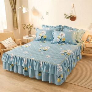 <span class=keywords><strong>Lenzuola</strong></span> Trapuntate Spesse, Tessuti per <span class=keywords><strong>Letto</strong></span>, Copriletto, Lenzuolo Piatto in Cotone con Motivi Floreali, Copriletto con Balza - Product Image 4