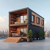 Maison conteneur préfabriquée, panneau sandwich en acier détachable, ventilation, design moderne, hôtel, dortoir, espace de vie, OEM et ODM