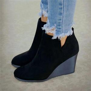 Botines de Mujer Otoño Invierno <span class=keywords><strong>2021</strong></span> con Cremallera, Diseño Retro <span class=keywords><strong>Chelsea</strong></span> con Plataforma, Estilo Independiente, Tallas Grandes - Product Image 2