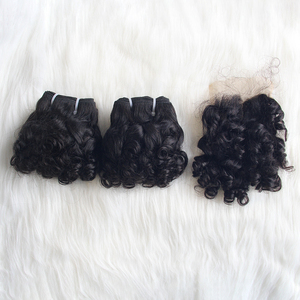 Venta al por mayor 12 pulgadas Funmi Raw Hair Bundle Closure Nigeria Venta caliente doble dibujado virgen cutícula alineada indio Remy Hair Proveedor - Product Image 1