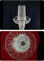 Lustre suspendu moderne pour mariage, en métal argenté et perles acryliques, pour décoration de scène et d'ambiance