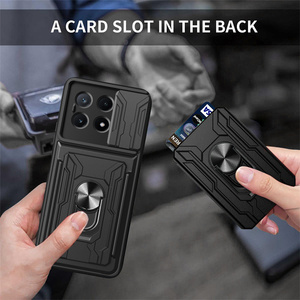 Étui pour téléphone Xiaomi POCO X6 Pro 5G avec anneau magnétique et fente pour <span class=keywords><strong>carte</strong></span> de protection d'objectif d'armure - Product Image 5