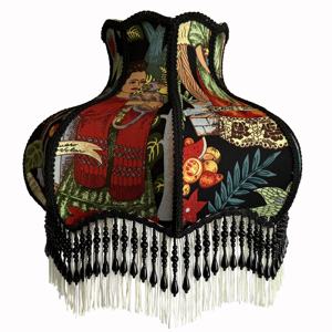 Abat-jour moderne fait main avec franges perlées noires, couverture décorative festonnée vintage pour l'éclairage domestique - Product Image 1