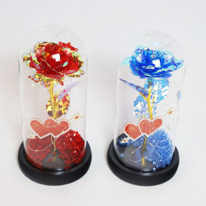 Cúpula de cristal de flor interna de hermoso diseño con corazón con base en el interior de plástico - Product Image 5