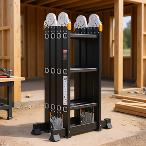 Échelle pliante multifonction 3 marches 3,6 m en alliage d'aluminium télescopique avec planche d'échafaudage pour usage domestique - Product Image 2