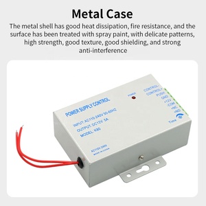 Sistem interkom adaptor daya, catu daya logam untuk DC 12V 5A K80 AC 110-240V sistem kontrol akses adaptor daya - Product Image 3