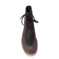 Nouvelle Arrivée 7+7 Bottes de marche pour hommes en cuir véritable, semelle intermédiaire EVA, semelle extérieure en caoutchouc, doublure en peluche - Confortables et respirantes