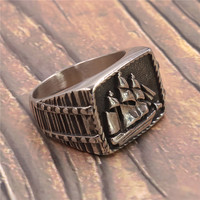 Bijoux nordiques en gros, acier inoxydable 316, l'âme du viking, anneaux de bateau à voile, ancre de navire long, pour hommes et femmes