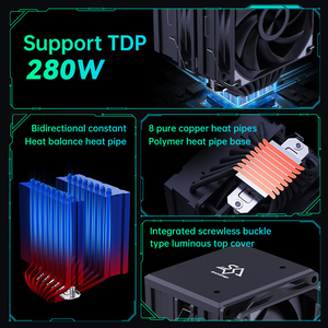 Snowman <span class=keywords><strong>CPU</strong></span> Cooler tùy chỉnh công suất cao nhôm vây tản nhiệt với đồng ống nhiệt <span class=keywords><strong>CPU</strong></span> tản nhiệt cho TDP 280 Wát - Product Image 3
