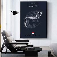 Tableau sur toile Circuit de Formule 1 Imola Monaco, Art mural F1, Affiche nordique, Nature morte abstraite, Esthétique, Écologique, Haute qualité