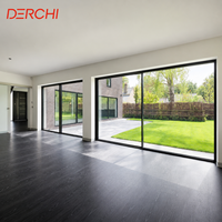 Porte coulissante en aluminium à grande vue, du sol au plafond, en verre double vitrage, insonorisée, à économie d'énergie, pour patio extérieur
