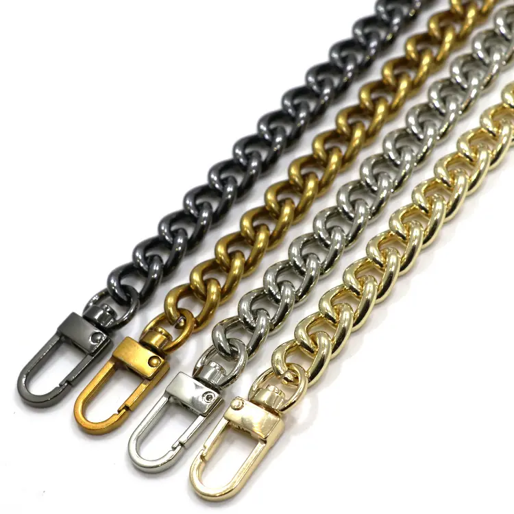 Luxury Sliver Gold Gunmetal Brass Chunky Bag Chain For Strap Purse Handle Strap Bag Accessories