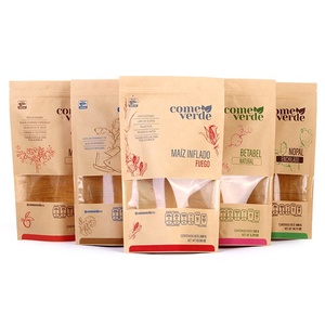 Túi đóng gói thực phẩm có thể tái sử dụng, in tùy chỉnh nhiều màu sắc, chất liệu giấy kraft, chất lượng thực phẩm, dạng đứng, có lớp chắn cao, dùng để đóng gói các loại hạt - Product Image 1