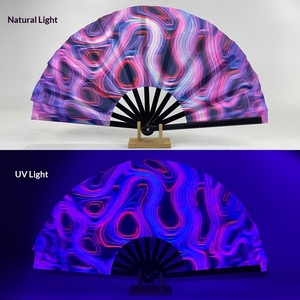 Ventilador Plegable Fluorescente UV Luminoso Personalizable para Fiestas, Discotecas y Bares, Ideal para Kung Fu - Product Image 6