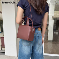 Sac à main carré en cuir simple pour femme, avec poignée supérieure, logo et couleur de cuir personnalisables, petit sac fourre-tout pour le quotidien