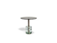 Table basse moderne de luxe en verre teinté, table d'appoint en métal sur mesure pour projets de mobilier de salon de villa haut de gamme