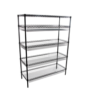 Étagère à 6 niveaux Étagère en fil d'acier réglable Étagères de rangement Étagère en métal chromé Armoire de garage de cuisine