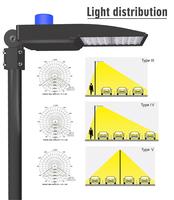 Hishine Haute Lumen LED Parking Lumière IP65 Étanche Lampadaire Extérieur pour UL DLC Certifié Capteur Intelligent Solaire Électrique AC
