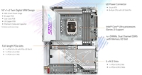 Gigabyte Z890 AORUS PRO ICE Ultra9 DDR5 10G LAN WIFI7 PCIe 5.0 LGA 1851 CPU 15e génération Ultra 9/7/5 285K 265K ordinateur de bureau
