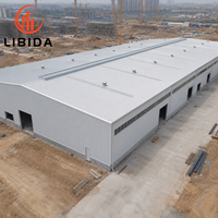 Atelier industriel à grande portée en structure acier préfabriquée scellée, sans colonnes, résistant, avec dessin Tekla professionnel