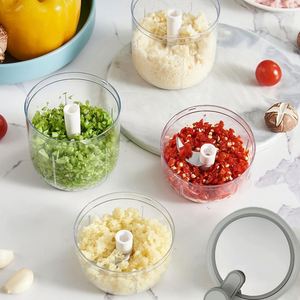 Hot Selling Plastic Mini Manual Portable Garlic Chopper Masher Durable Vegetable Crusher for Household Outdoor Kitchen <b>Car</b> - Product Image 3
