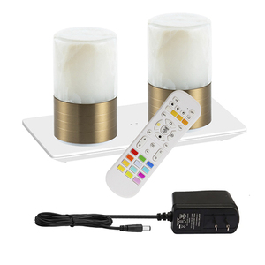 Modern Dark Grey LED <strong>Table</strong> <strong>Lamp</strong> with Natural Stone Base Rechargeable Cordless Bedside Night <strong>Light</strong> for Bedroom Hotel Decor - Product Image 5
