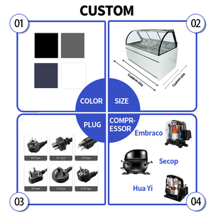 Vitrine réfrigérée commerciale pour charcuterie avec vitre incurvée pour boucher - Product Image 4