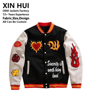 Veste universitaire pour homme avec broderie personnalisée, veste bomber streetwear patchwork, veste universitaire unisexe, veste universitaire de haute qualité - Product Image 1