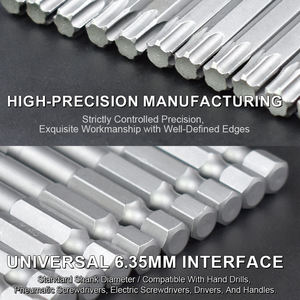 Embouts <span class=keywords><strong>de</strong></span> tournevis <span class=keywords><strong>Torx</strong></span> T5-T40, pointe magnétique, longueur <span class=keywords><strong>50</strong></span>-65 mm, tige hexagonale <span class=keywords><strong>de</strong></span> 6,35 mm, alliage S2, kit industriel DIY - Product Image 4