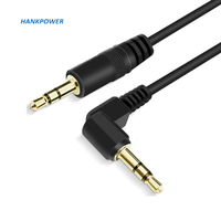 Câble audio stéréo mâle-mâle 3.5, en forme de L, 3.5mm, 3 cœurs, plaqué or, pour écouteurs, extension