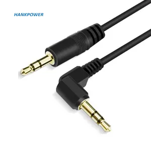 L形3.5毫米音频电缆3.5立体声公到公3芯镀金耳机音频延长线