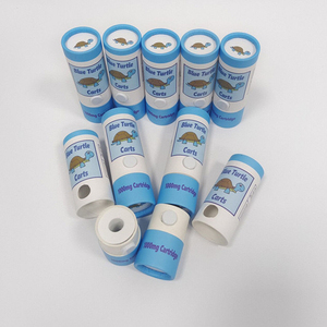 Cartón blanco compostable de grado alimenticio, logotipo impreso, diseño de color, embalaje redondo, botón de bloqueo a prueba de niños, cilindro <span class=keywords><strong>PAP</strong></span> - Product Image 5