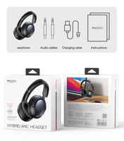 Casque ANC hybride à double alimentation Yesido EP07 BT5.3, structure ultra-légère, autonomie de batterie longue durée, EP07