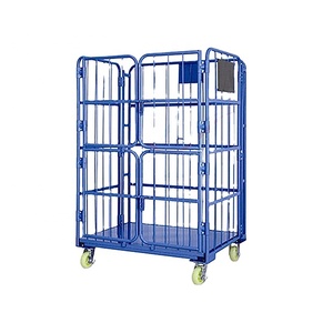 4-डोर फोल्डेबल भारी शुल्क स्टील वायर पाउडर लेपित 500 किलोग्राम क्षमता भंडारण कार्ट ट्रॉली - Product Image 1