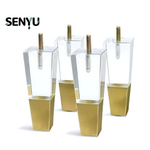 Patas de Muebles de Acrílico Transparente SENYU, Patas de Mesa en Forma de Calabaza de Latón para Sofá y Gabinete - Product Image 4