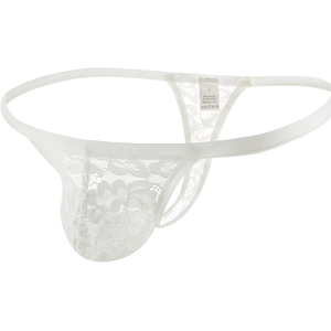 Slip <span class=keywords><strong>perizoma</strong></span> da uomo sexy alla moda in nylon lavorato a maglia traspirante con <span class=keywords><strong>pizzo</strong></span> e rete, a vita bassa, nei colori rosso, rosa, nero e <span class=keywords><strong>bianco</strong></span>, per giovani adulti - Product Image 4