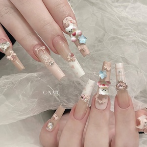 Heart <b>Bear</b> Cartoon Nail Decorations 3D Stacking <b>Cute</b> Resin Nail Accessories Hot Trending - Product Image 4