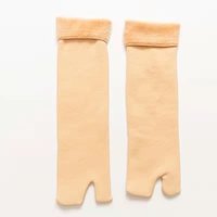 Chaussettes de type tongs pour l'automne et l'hiver, simples, couleur unie, double doigt, avec doublure en velours, épaisses, pour femmes, chaussettes en tube, vente en gros
