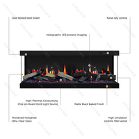 Cheminée électrique intelligente haut de gamme CRUISE 2025 avec télécommande, écran LCD holographique de 640 mm, nouveau design pour usage domestique et hôtelier