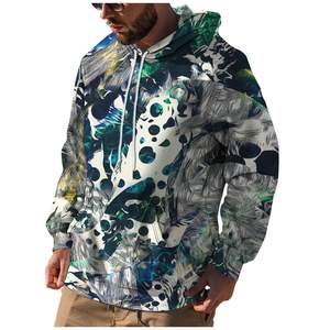 Custom Designed <b>Men's</b> Plus Size Tie Dye Pullover Graphic <b>Hoodie</b> Novelty Pocket Sweatshirt with Puff Print for Summer - Product Image 1