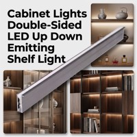 Lampu Linear Kabinet Pajangan 18mm, Penerangan Atas Bawah Rak, Profil Aluminium Dua Sisi YB1036-43-1