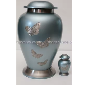 Urna Funeraria de Latón Gris para Cenizas de Adultos, Recipiente Conmemorativo Decorativo, Vaso Funerario, Urna de Almacenamiento para Entierro, Diseño Clásico - Product Image 5