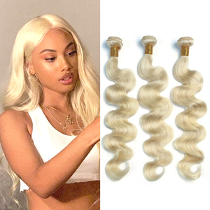 Lots de Cheveux Brésiliens Vierge Non Traités Grade 12A Blond Platine 613, Ondulés, Alignés dans le Sens de la Cuticule, Extensions de Cheveux Humains Remy 100% Naturels en Gros - Product Image 4