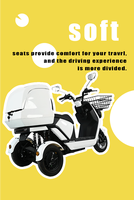 Tricycle électrique à trois roues de haute qualité avec grand panier, moteurs à double moyeu de 1000 W, avec grand coffre arrière