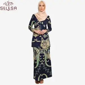 도매 온라인 플러스 사이즈 스커트 Jilbab 밝은 Baju Kurung 이슬람 캐주얼 드레스