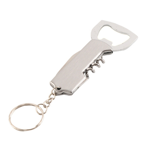 Nhỏ Gọn 3-Trin-1 Keychain Mini Xách Tay Kim Loại Công Cụ Corkscrew Lá Cắt Bia Mở Có Thể Gập Lại Thiết Kế Phẳng Cho Du Lịch Thanh Sử Dụng - Product Image 1